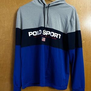 Men's Blue and Gray Hoodie